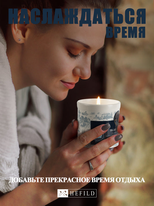 Hefild Scented Candles for Home, Black Opium Fragrance in Heat-Resistant Ceramic Jar, 40 to 50 Hours Even Burn, Aesthetic Room Decor and Gifts for Women Men with Matches and Scent Tag