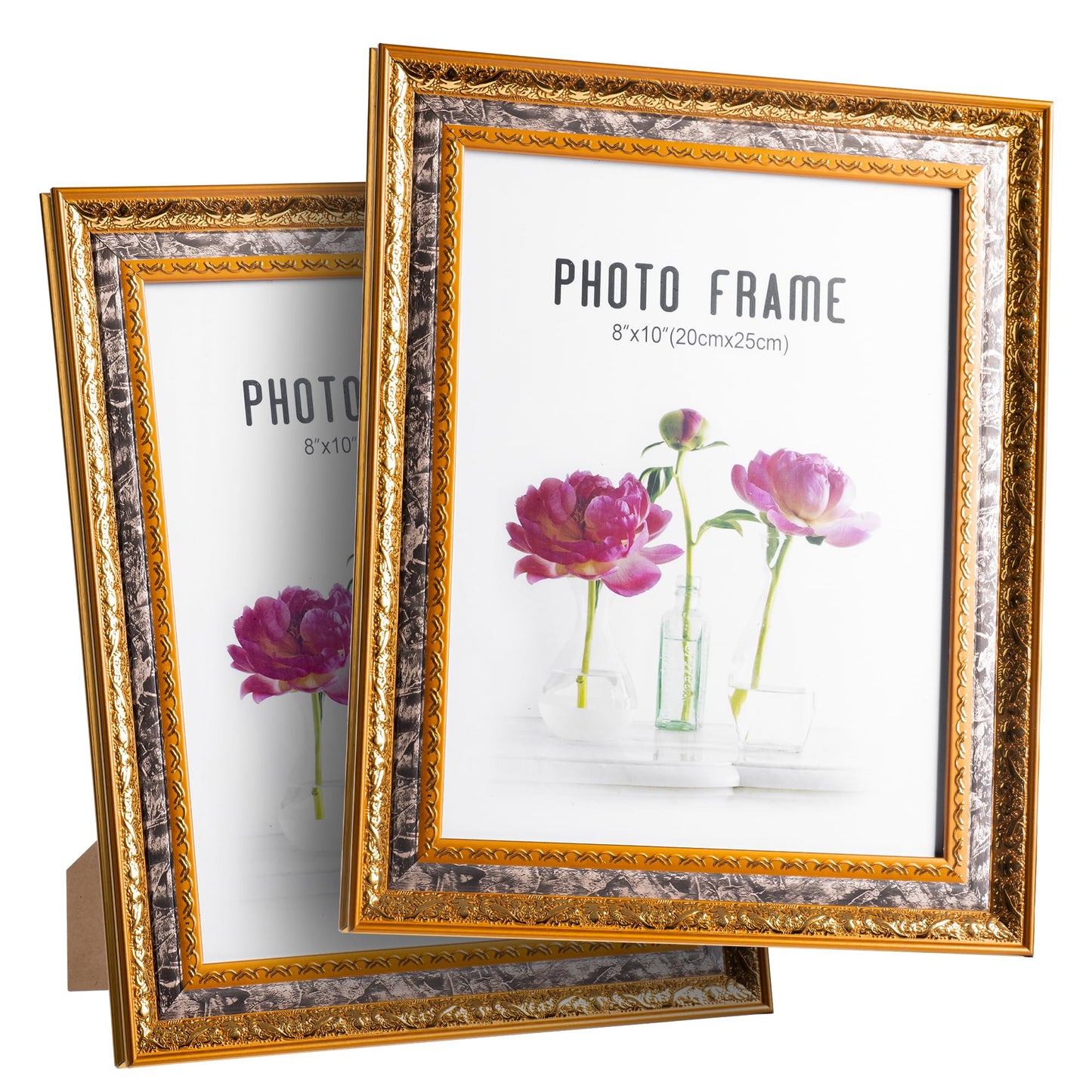 There are 3.1x3.9 inch beautiful and elegant and delicate photo frame with a gold border