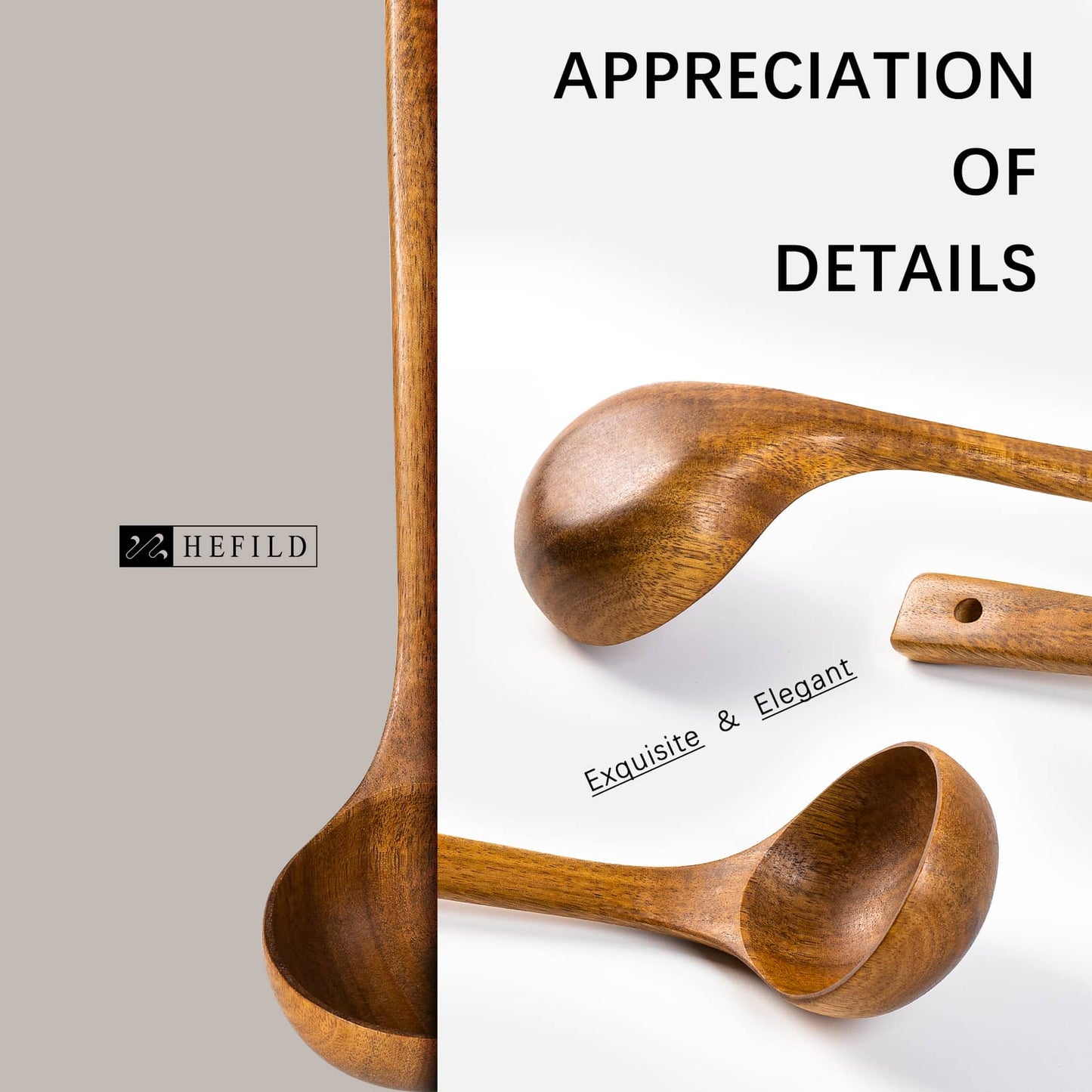 These two smooth polished and natural looking wooden spoons were stitched together to create this image