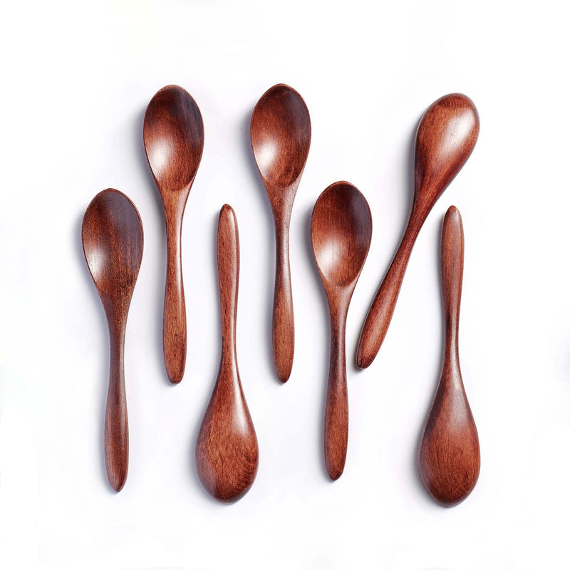 7 pcs 5.8 inch Small Wooden Teaspoons for Honey
