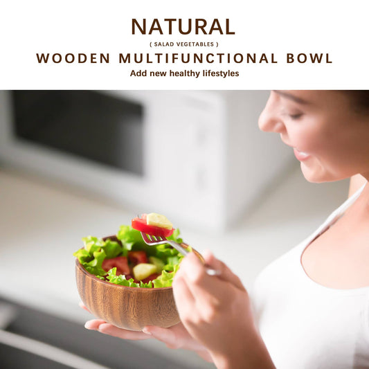 6.3x2.7 Inch Wooden Salad Bowl
