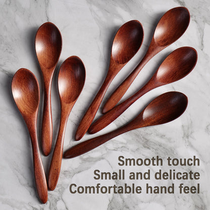 Display of Hefild 7pcs 5.8inch small wooden teaspoons