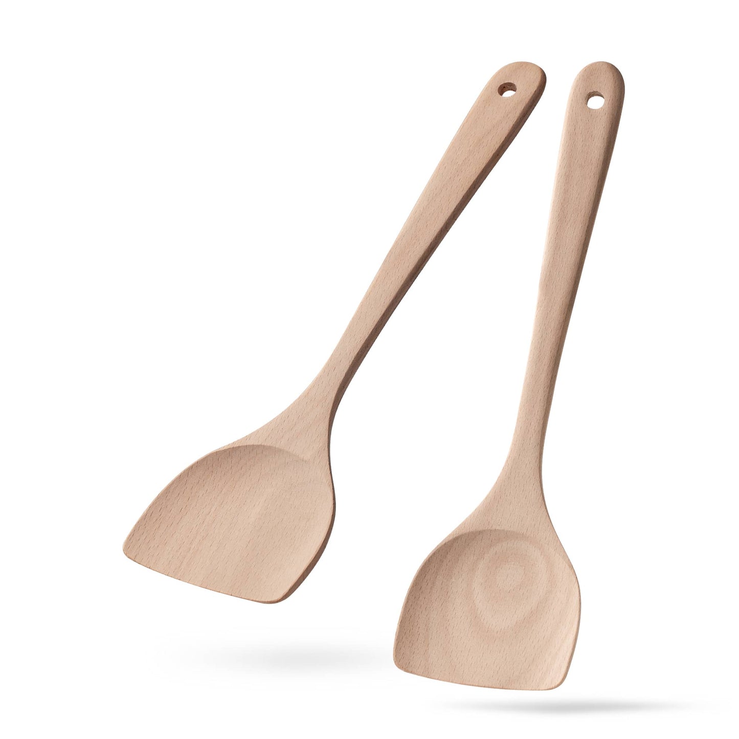 2pcs 13.3inch Wooden Cooking Spatulas Turners