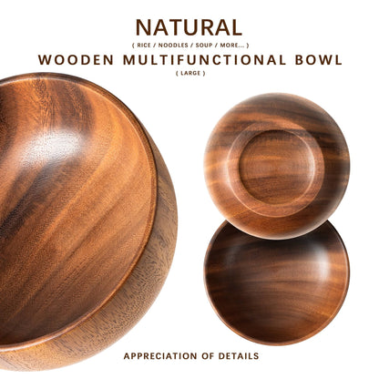 This is a wooden bowl for fruit salad snacks made of pure wood and all natural acacia wood