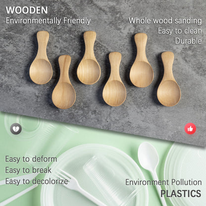 Compared to plastic spoons, small wooden spoons are more environmentally friendly and durable