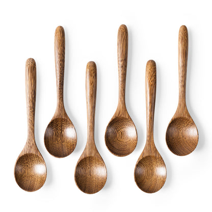 6pcs 6.7inch small wooden table spoons for honey made of Padauk