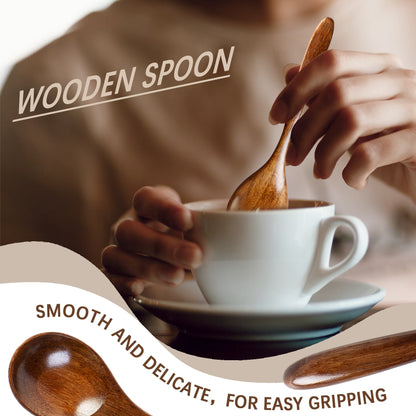 6 pcs 6.7 inch Small Wooden Spoons