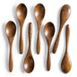 Hefild 7pcs 5.8inch small wooden spoons for honey & tea, made of padauk wood