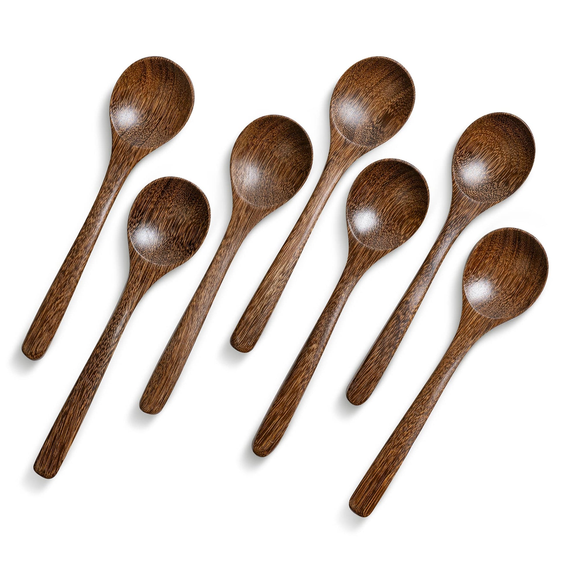 7 pcs 7 inche Eating Spreading jam Children Adults both can use Old lacquer color Small natural Pure wood Wooden spoon 