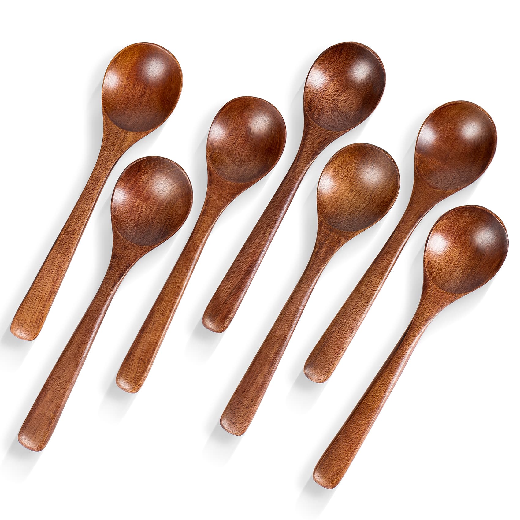 7pcs 7inch Small Wooden Table Spoons for eating